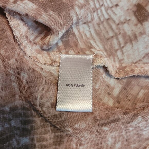 Jennifer Lopez Chiffon Ruffle Flare Sleeve Top L Watercolor Keyhole Neck Boho - Picture 4 of 9